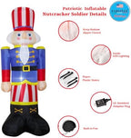 Patriotic Inflatables Independence Day 4th of July Nutcracker Solider Blow Up Holidays Party Front Door Garden Yard Lawn Decor Lighted Decoration (5Ft Patriotic Nutcracker) - Image 4