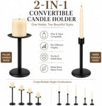 7 Pcs 2-in-1 Convertible Taper & Pillar Candle Holders, Fireplace - Image 2