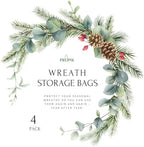 ProPik Christmas Wreath Storage Bag - 4 Pack Clear Christmas Wreaths Container- Garland Holiday Artificial Wreath Storage Holder –Water Proof Transparent PVC (White, 30 Inch) - Image 6