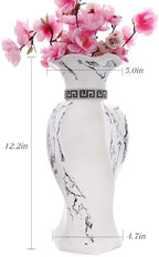 White Ceramic Flower Vase, 12-Inch Modern Decorative Vase - Image 2