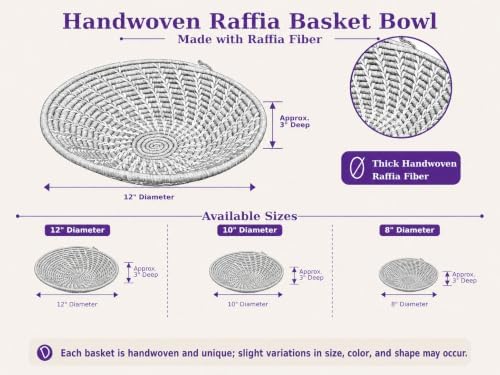 Handwoven African Basket Bowl for Fruits Wall Decor 10in diameter - Image 2