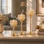 12Pcs Gold Crystal Candle Holders, Tall Bling Bowl Candelabra Centerpiece - Image 7