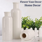 White Ceramic Vase Set - 3 White Small Vases, Farmhouse Country Flower Vase Home Decor, Living Room Decoration, Table Decoration, Fireplace Decor, and Entrance Decorations Centerpieces - Image 5
