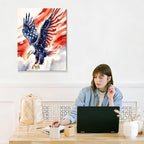 HomeifHue July 4th Patriotic Canvas Wall Art 4th of July USA Decorations American Flag Painting Picture Eagle Pictures for Wall Decor Independence Day Home Decor（F7 16x24in） - Image 7