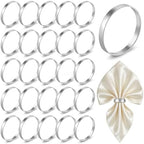 200pcs Silver Napkin Rings Bulk,FACULX Round Gold Metal Napkin Buckles by FACULX