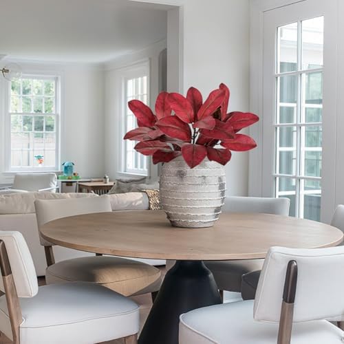 Briful Artificial Magnolia Leaves Stems 3 Pack 22in Red Fake Magnolia Branches for Vase Fall Leaves Stems for Home Room Arrangements Centerpieces Thanksgiving Décor (Vase Not Included) - Image 7