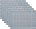 ZeeMart Linen Checked Farmhouse Placemats Set of 6, Chambray 13x19in - Image 7