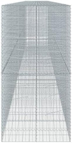 vidaXL Gabion Basket with Cover 472.4"x39.4"x78.7" Galvanized Iron - Image 6