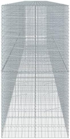 vidaXL Gabion Basket with Cover 472.4"x39.4"x78.7" Galvanized Iron - Image 6