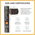 Extra Large 5FT Premium Wooden Interchangeable Welcome Sign for Front Door Porch Sign - 5 ft (58 x 11 Inch) 8 Magnetic Seasonal Tiles, Fall Porch Signs, Holidays and Seasons, Weather Resistance Standing welcome sign Outdoor and Indoor (Gray) - Image 4