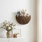 Hanging Wall Basket, Handwoven Water Hyacinth Scalloped Basket, Decorative Wall Organizer and Planter for Entryway Mail Plants Bathroom, 16" D x 10" W x 7" H,Coffee, 2 Pack - Image 7
