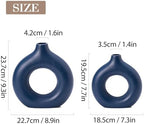 Ceramic Donut Vase Set of 2 Home Decor Modern Farmhouse Style Living Room Ornament Dining Table Room Pottery Purple Small Vases for Dried Flowers - Image 3