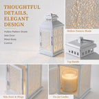 White Candle Warmer Lamp with Timer, Dimmable Farmhouse Lantern - Image 5