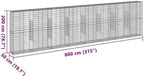 vidaXL Gabion Basket with Cover 315"x19.7"x78.7" Galvanized Iron - Image 3