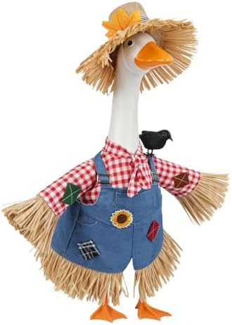 Fall Porch Goose Outfit Scarecrow Costume, Thanksgiving Porch & Yard Decor by GJL