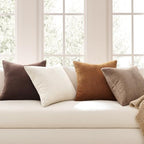 Topfinel 20 by 20 Pillow Covers Set of 4 Rustic Modern Soft Corduroy Striped Decorative Cushion Cover Gold Brown Gradient Farmhouse Pillow Case for Sofa Couch Living Room Bedroom - Image 2