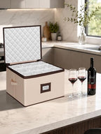 punemi Wine Glass Storage Box, 2-Pack Hard Shell Case with Padded Dividers - Image 5