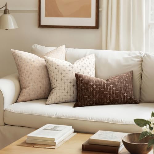 MIULEE Pack of 2 Decorative Vintage Burlap Linen Brown Throw Pillow Covers Modern Farmhouse Pillowcase Rustic Woven Textured Cushion Cover for Sofa Couch Bed 12x20 Inch Dark Coffee - Image 4