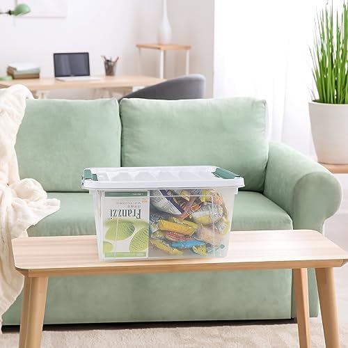 6-Pack Plastic Storage Bins with Lids, 20 L Clear Storage Containers - Image 4