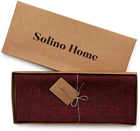 Solino Home 100% Linen Dining Table Runner Red Woven, Athena 14 x 72 in - Image 5