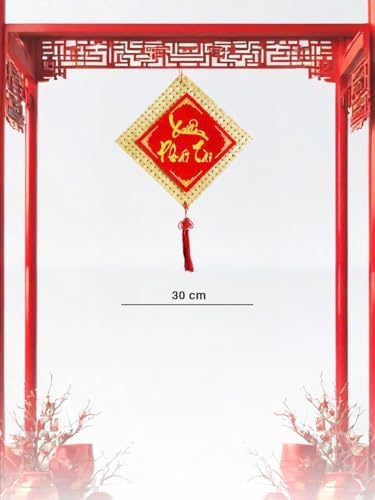 2 Pieces Vietnamese New Year Decorations Door/Window Stickers, Red Hanging Ornaments, Lunar New Year Home/Office Decorations (Different Designs)- Do Treo Trang Tri TET - Image 6