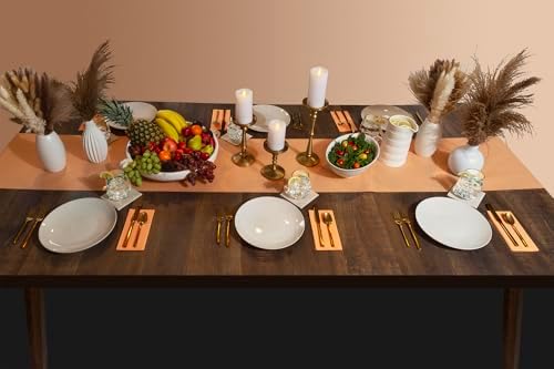 American Homestead Paper Table Runner Roll - 78 ft. Disposable Linen-Like Table Cover Roll - 20 Perforated Table Runners (16" x 48") for Parties, Weddings, and Events - Peach - Image 6
