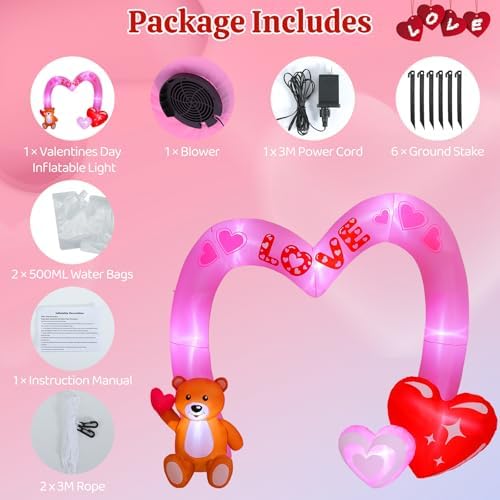 Lewondr 8FT Valentine's Day Inflatable Outdoor Decorations - Image 5