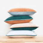 MONDAY MOOSE Decorative Throw Pillow Covers Cushion Cases, Set of 4 Soft Velvet Modern Double-Sided Designs, Mix and Match for Home Decor, Pillow Inserts Not Included (12x20 inch, Orange/Green) - Image 3