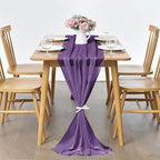 Pufogu 5 Pack 10Ft Purple Chiffon Table Runner Sheer 29x120 Inch - Image 3