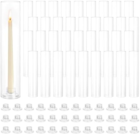 Hewory Hurricane Glass Candle Holders: 36 PCS Chimney Covers Bulk 12.6" H by Hewory