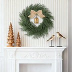 24 inch Christmas Wreath, Christmas Wreath for Front Door, Christmas Door Wreath Decor for Xmas Indoor Outdoor Holiday Decor (Real Touch) - Image 2