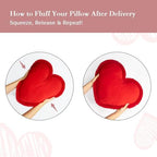 AELS Heart Shaped Pillow, Set of 2, Heart Decorative Throw Pillows, Soft Velvet Love Pillows with Faux Fur Fringe, 20 & 16 Inches, Cute Valentines Day Decorations, Wedding Decor, Red - Image 5