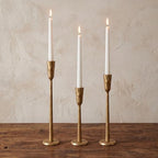 Gold Taper Candle Holders Set of 3, Vintage Brass Candlestick Holder by Novyxis