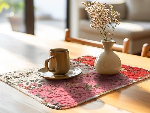 4-Piece Floral Patchwork Quilted Placemats, Original - Image 4