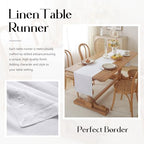 100% Pure French Linen Table Runner (White,14x132 Inch) - Image 7