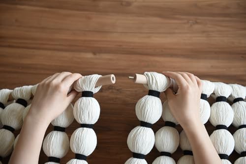 Macrame Wall Hanging Sphericity Textile Fiber Yarn Art Handmade 27"W*31"L - Image 5