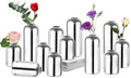 Hewory Silver Glass Bud Vases for Flowers: 12PCS Chrome Small Vases Bulk by Hewory