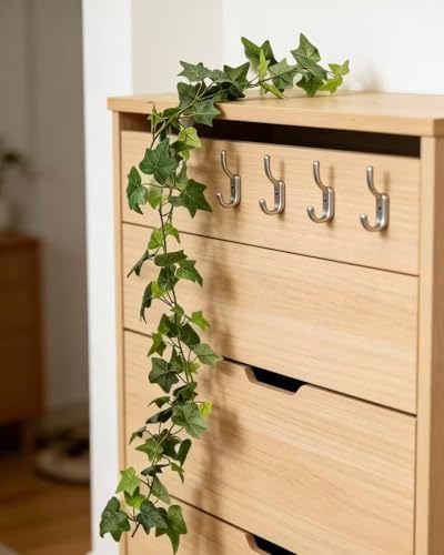 3 Strands Artificial Vines Ivy Garland 6ft Fake Vine with Silk Green Leaves Faux Hanging Plants Greenery Decoration for Outdoors Party Wedding Indoor Mantle Bedroom Home Decor (Ivy) - Image 2