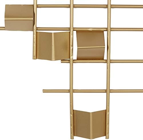 CosmoLiving by Cosmopolitan Metal Geometric Home Wall Decor 3D Folded Stripes Wall Sculpture, Wall Art 32" x 2" x 32", Gold - Image 5