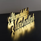 iwa concept Tabletop (Gold, MDF/Acrylic Mirror) - Islamic Calligraphy Home Decor for Table or Shelves, Ramadan/Eid Gifts - Image 5