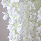 mizii 6Pcs White Wisteria Hanging Flowers 48" Silk Wisteria Artificial Flowers Garland Vines Fake Hanging Flowers Decoration for Wedding Flower Wall Backdrop Centerpieces Party Room Decor (White) - Image 4