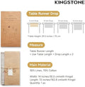 KINGSTONE 14 x 72 Inches Frayed Edge Table Runner, 270G Heavyweight Sand Washed Slub Texture Cotton Linen for Modern Farmhouse, Rustic Home Decorations Dining Room Wedding Boho Decor, Natural - Image 2
