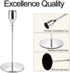 Silver Candlestick Holders,Metal Taper Candle Holders,Bulk Set of 27 - Image 3