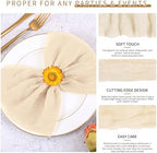 100 Pieces Cloth Napkins Beige Dinner Cheesecloth Napkins for Wedding,Wrinkled Cloth Napkins Bulk for Home Party Rustic Table Decoration, 17 x 17 Inch - Image 3