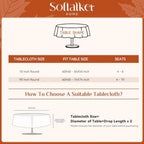 Softalker Fall Jacquard Round Tablecloth, 90 Inch Burnt Orange - Image 7