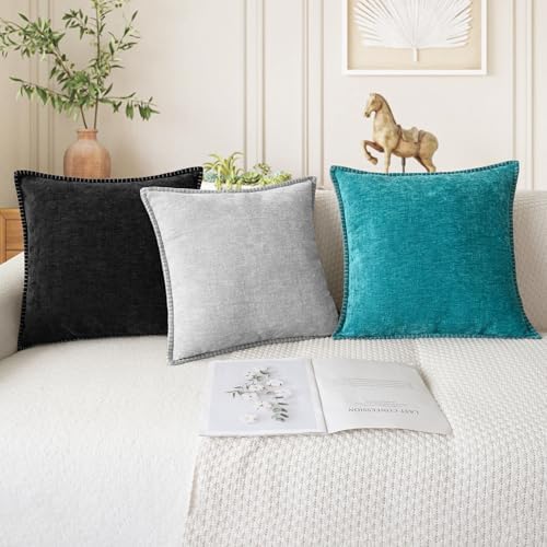 CaliTime Decorative Couch Throw Pillow Covers 22 X 22 Inches Lake Blue - Image 5