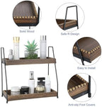 Gurfuy Bathroom Vanity Organizer 2-Tier Wood Countertop Storage Counter Shelf for Makeup Skincare Perfume Jewelry Tray Spice Rack Brown - Image 3