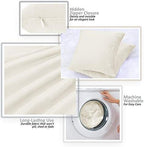 Nestl Throw Euro Pillow Covers, Cozy Velvet Decorative Pillow Covers 26x26 Inches, Soft Solid Couch Pillow Case for Sofa, Bed and Car, Set of 4 - Off White - Image 3
