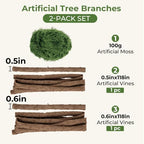Artificial Moss Tree Branches, 2 Pack 118" Bendable Fake Jungle Vines - Image 2