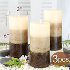 3x6 Pillar Candles Vanilla Cupcake Scented Immeiscent Aromatherapy Candles 60+ Hours Burn Long Lasting, Mottled Layered Candles for Home Scented SPA Restaurant Set of 3 - Image 6
